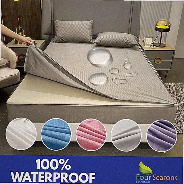 6-Sides Mattress Bed Cover with Zipper Mattress Cover Protector Bed Fitted Sheet