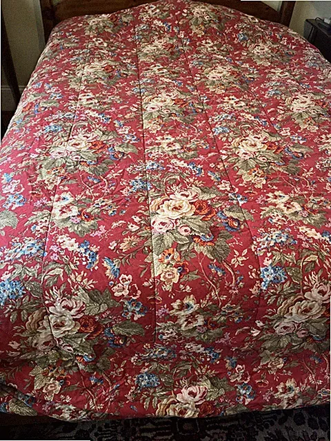 Chaps Ralph Lauren Summerton Floral Queen Comforter Reversible Houndstooth