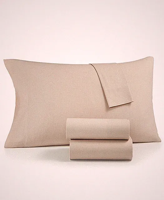 Charter Club Sleep Soft Cotton Houndstooth 200 TC 3-Pc. Sheet Set - TWIN - Beige
