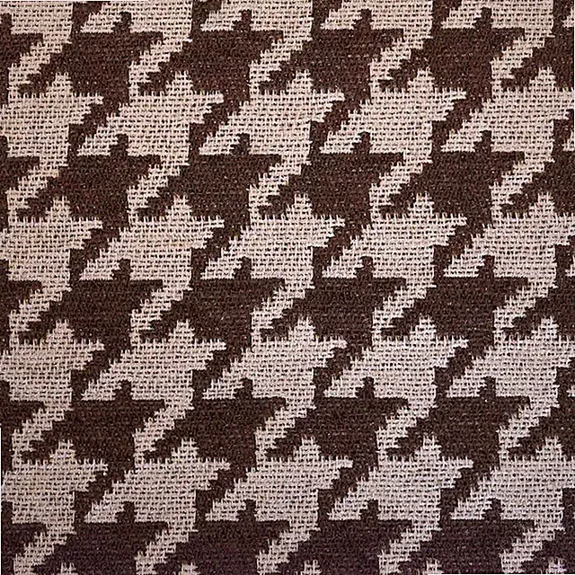 Chocolate houndstooth Chenille Upholstery Drapery fabric by the yard 54” Wide