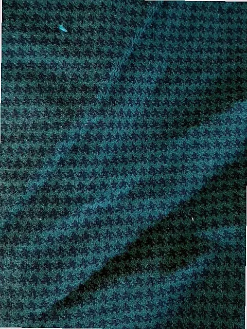 Croscill Green Black Houndstooth Full Queen Bedskirt 14" Drop & Split Corners