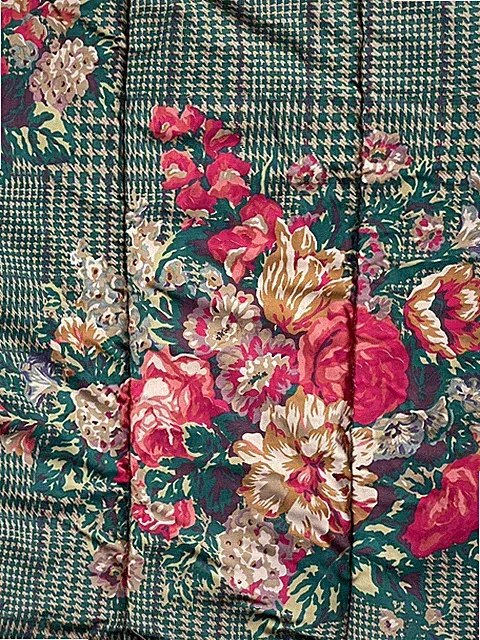 EUC! RALPH LAUREN Plaid *CATHERINE Floral *FULL QUEEN Bed COMFORTER Houndstooth