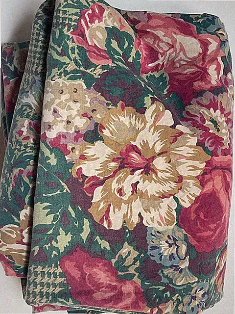 GUC RALPH LAUREN Plaid *CATHERINE Floral *FULL DOUBLE Fitted SHEET Houndstooth