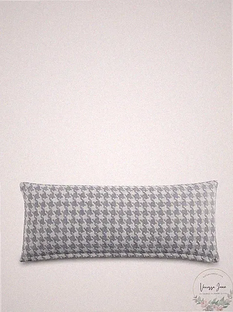 Kenneth Cole New York Houndstooth Grey Lumbar Pillow Cover