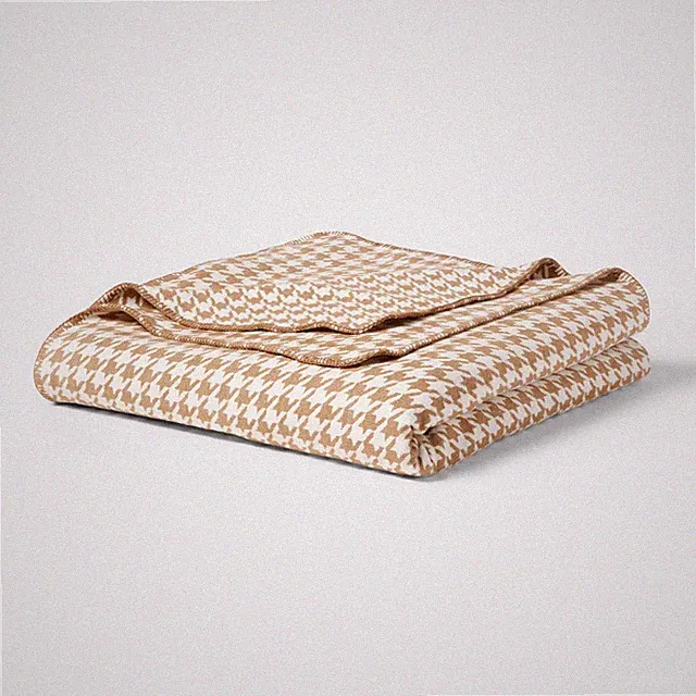 King Brushed Cotton Blanket Brown Houndstooth - Threshold