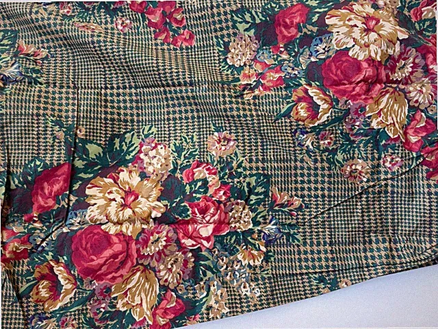NEW! RALPH LAUREN Plaid *CATHERINE Floral *QUEEN FITTED SHEET Houndstooth Flower