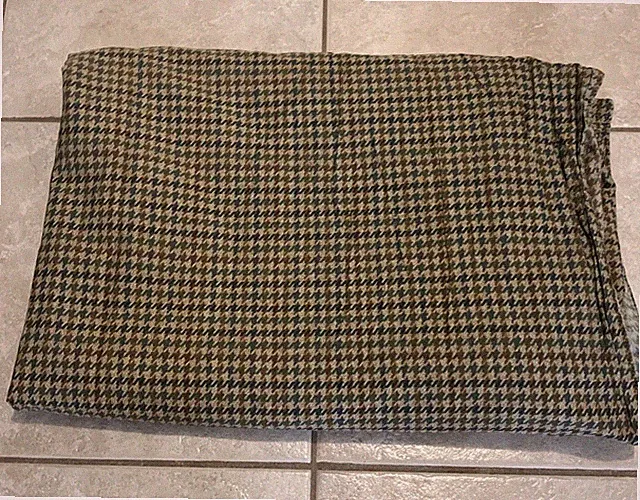 NEW~ RARE! RALPH Lauren FULL Brookside FLAT SHEET Houndstooth Brown Tan Green