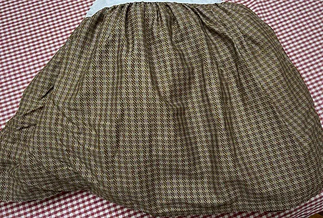 Ralph Lauren CHAPS Rosemont King Bed Skirt Split 15” Drop Brown Gold Houndstooth