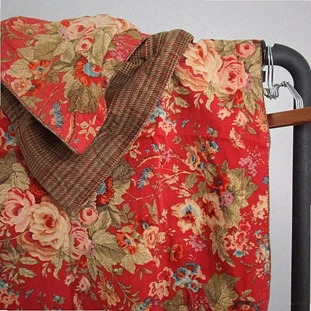 Ralph Lauren Chaps Summerton (2) Standard Pillow Shams Floral Houndstooth ~EXC