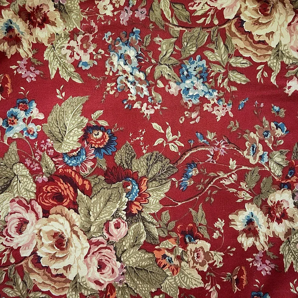 Ralph Lauren Chaps Summerton Standard 2 Pillow Shams Red Floral Rose Houndstooth