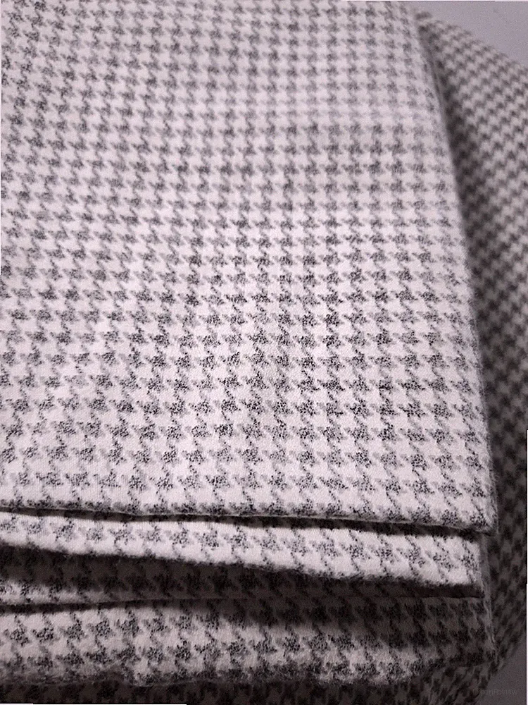 Ralph Lauren Queen/Full Duvet Cover 2 Pillow Cases White Gray Houndstooth France