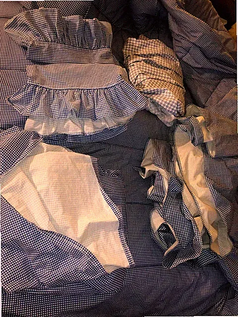 Ralph Lauren Talmadge Hill Gingham Blue Cotton Set of 6Pcs Twin Comforter set