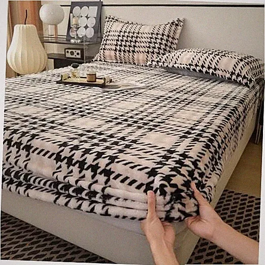Size Sheets, Luxury Bed Sheets with 2 PCS King Houndstooth-light Card